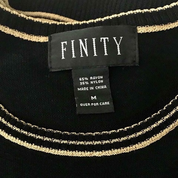 FINITY 90s Intarsia Rib Knit Sweater Vest Women’s Medium Black Tan White Trim - Picture 4 of 6
